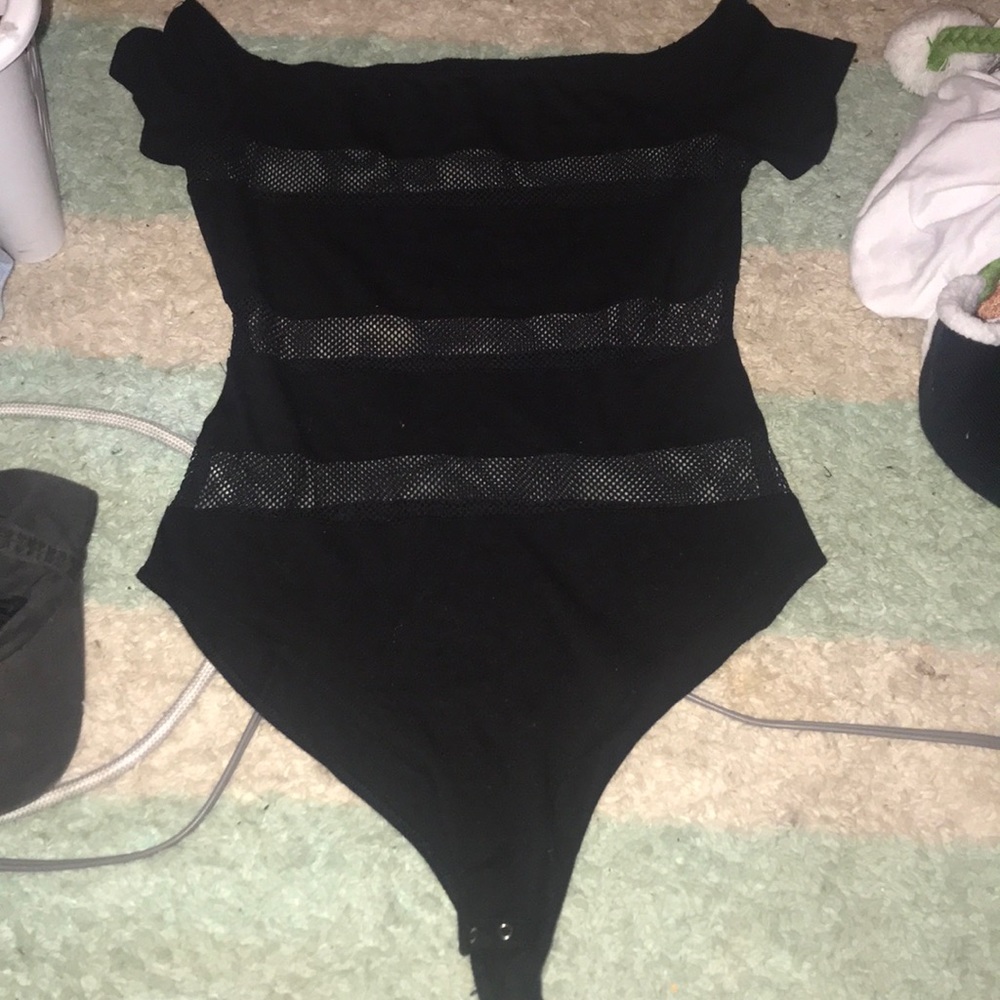 Black Semi Net Bodysuit